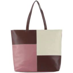 Toteteca Pink Color Block Medium Tote Handbag-38