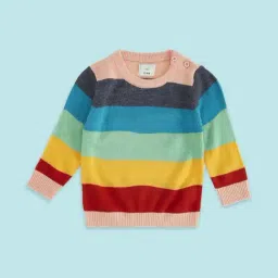 Pantaloons Baby Multicolor Striped Full Sleeves Sweater-picture-9