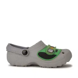 Bubblegummers by Bata Kids Grey & Green Back Strap Clogs-image-93