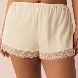 La Vie En Rose Cream Lace Work Shorts-image-67