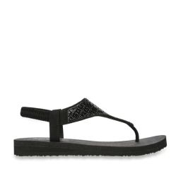 Skechers Women's MEDITATION - SWEET ROCK Black Thong Sandals-image-46