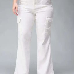 Miss Chase A+ White Plain High-Rise Jeans-image-101