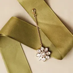 Curio Cottage Gold Kundan Flora Maang Tikka-picture-23