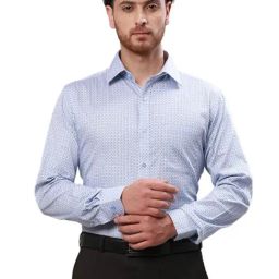 Raymond Blue Cotton Slim Fit Printed Shirt-image-92