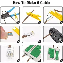 FEDUS RJ45 7 in 1 Crimping Tool Kit Combo Ergonomic, Textured (Pack of 50 Pcs) image 2