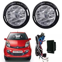 Auto Pearl Set of 2 Xtra Large Car Fog Lamp Lights With Wiring kit and Switch for Nano Genx-2