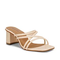 Mozafia Women's Beige Cross Strap Sandals-picture-27