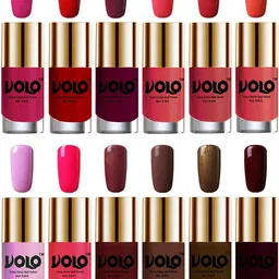 VOLO Set Of 12 Extra Shine Vibrant Shades Nail Polish- 9.9ml Each-Combo - No-184-36