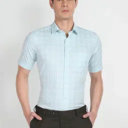 Arrow Green Cotton Regular Fit Checks Shirt-picture-37