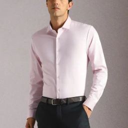 Louis Philippe Pink Cotton Slim Fit Shirt-image-101