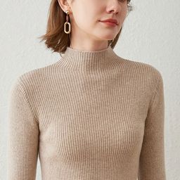StyleCast Women Mock Collar Ribbed Pullover-11
