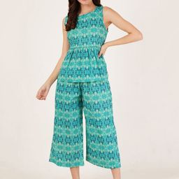 KALINI Printed Pure Cotton Tunic With Trouser Co-Ords-picture-5