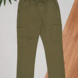 Pantaloons Junior Boys Green Cotton Solid Pants-image-30