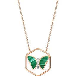 Joyalukkas 18k (750) Purity Rose Gold Emerald Hive Butterfly Diamond Pendant-image-70