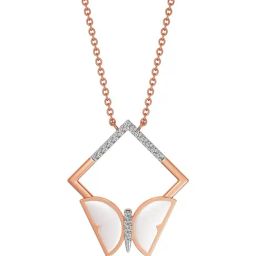 Joyalukkas 18k (750) Purity Rose Gold Moonlight Butterfly Diamond Pendant-image-78