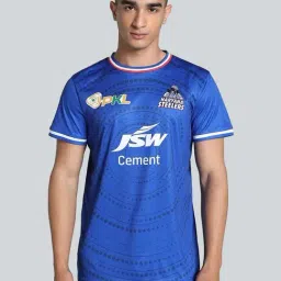 Puma Royal Blue Slim Fit Printed Jersey-image-79
