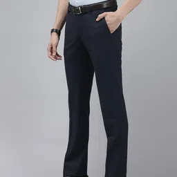 Arrow Men Self Design Textured Hudson Tailored Fit Formal Trousers-15