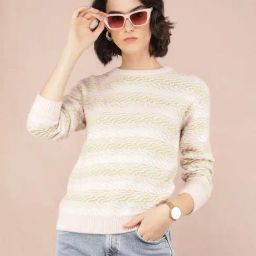 Crimsoune Club Peach Self Design Sweater-picture-13