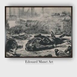 The Art House Black & Grey The Barricade Wooden Framed Painting Wall Art-image-81
