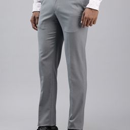 Van Heusen Men Checked Slim Fit Formal Trousers-image-65