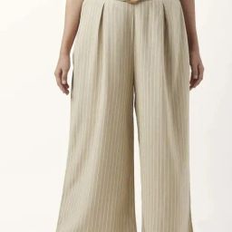 Honey by Pantaloons Beige Striped Palazzos-picture-13