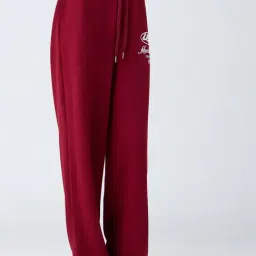 studiofit women Studiofit by Westside Maroon Text Printed High-Rise Track Pants-picture-45