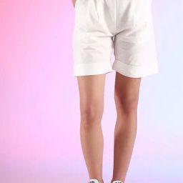 FITHUB White Relaxed Fit Shorts-image-2