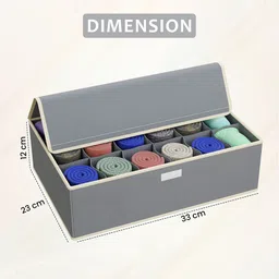 Kuber Industries Grey & White Set of 12 Foldable Socks Organisers for Wardrobe image 5