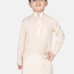 SG YUVRAJ Boys Beige Solid Straight Kurta-picture-12