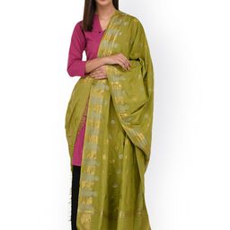 SHINGORA Green Woven Design Dupatta-17