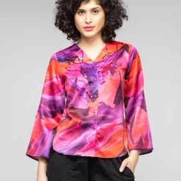 SHAYE Pink Printed Top-image-49