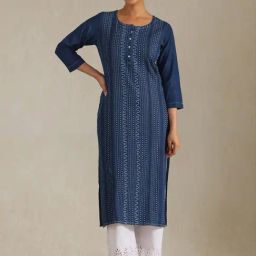 Soch Indigo Blue Regular Fit Striped Kurtas-picture-46