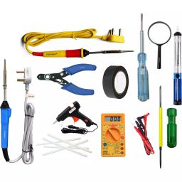 Fadman 11 In 1 Yellow & Blue Soldering Iron Kit 25 W Corded Flat Copper, Iron & Nickle Tip-29