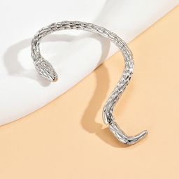 FIMBUL Silver Plated Snake Shaped Ear Cuff Earrings-image-95