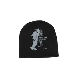 iSWEVEN Unisex Black & Grey Printed Beanie-image-46