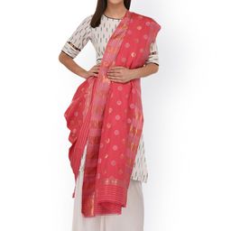 SHINGORA Pink Woven Design Dupatta-55