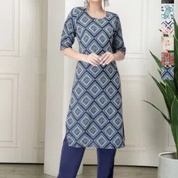 7Threads Selection Of 6 Geometric Printed Round Neck Straight Kurta-image-30