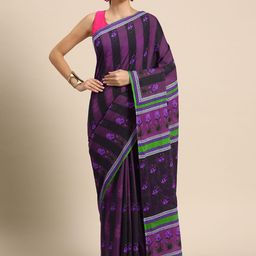 BUTA BUTI Floral Pure Cotton Saree-image-50