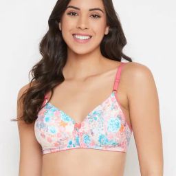 Clovia Multicolor Floral Print Full Coverage T-Shirt Bra-image-33