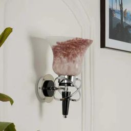 Kapoor E Illuminations Minimal Black Glass Single Light Wall Lamp-image-49