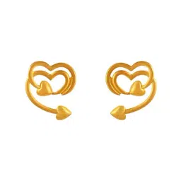 P.C. Chandra Jewellers 22k Gold Lovely Heart Shape Details Stud Earrings-image-60