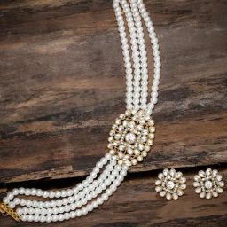 Zaveri Pearls Gold Tone Traditional Kundan And Beads Choker Necklace & Earring Set-ZPFK8860-image-27