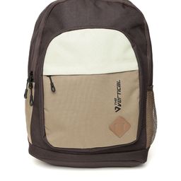 THe VerTicaL Unisex Coffee Brown & Cream-Coloured Colourblocked Laptop Backpack-44