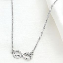 Joker & Witch Rhinestones Studded Infinity Silver Necklace-image-94