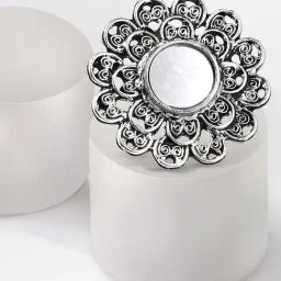 Fida Ethnic Oxidized Silver Mirror Cocktail Ring for Women-31
