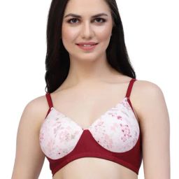 Cukoo Red & Pink Floral Print Padded Everyday Bra-picture-13