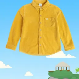 MINIKLUB Kids Yellow Solid Full Sleeves Shirt-picture-29