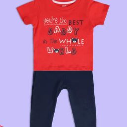 MINIKLUB Kids Red & Navy Printed Top with Pants-image-72
