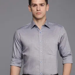 Raymond Self Design Slim Fit Pure Cotton Formal Shirt-image-60