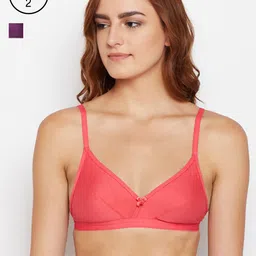 Bodycare Women Pack of 3 Peach, Red & Purple Solid Everyday Bra E1524COREWI-image-17